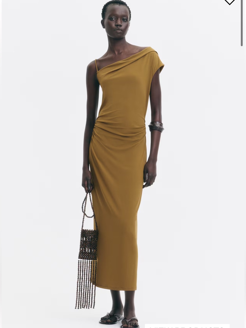 Asymmetric One-Shoulder Maxi Dress in Olive 

ASYMMETRIC JERSEY DRESS